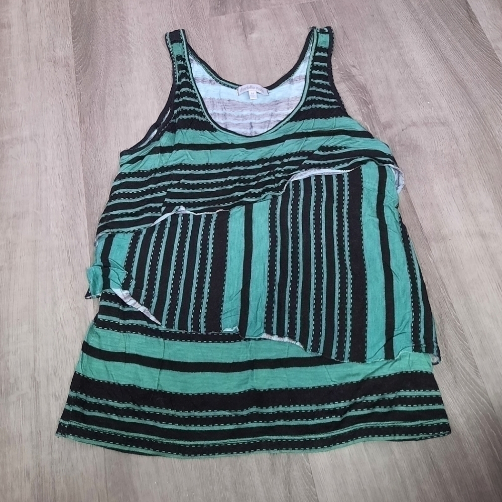 Charlotte Russe Ruffled Green Tank Top
